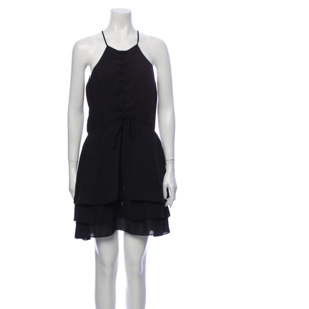 PARKER Black Slip Dress